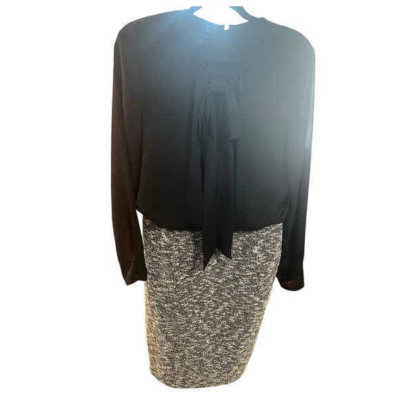 Lafayette 148 New York Dresses & Skirts - Lafayette 148 New York Black Bow Tie Blouse Tweed Skirt Dress Size 10